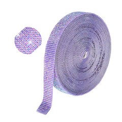 Self Adhesive Rhinestone Strips 6 Yards 0.6 Inch for Craft,Dark Purple AB