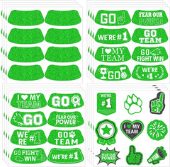 Blue Face Glitter Eye Black Stickers, 36PCS Football Baseball Eye Stickers, Brea