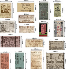 150 PCS Vintage Retro Collage Stickers – Old Tickets & Advertisements Distressed