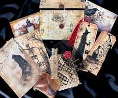 Vintage Gothic Apothecary Ephemera Bundle Junk Journal Kit Witchy Halloween