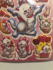 Disney Marie Cat Glitter Puffy Sticker Sheet Scrapbooking, Kids Diary Collecting
