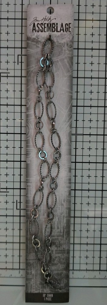 New Unused Tim Holtz Assemblage 18″ Chain 1 Piece Silver Twisted Oval #THA20169