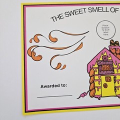 Vintage CTP 1977 Award Certificate and Scratch & Sniff Sticker GINGERBREAD Scent