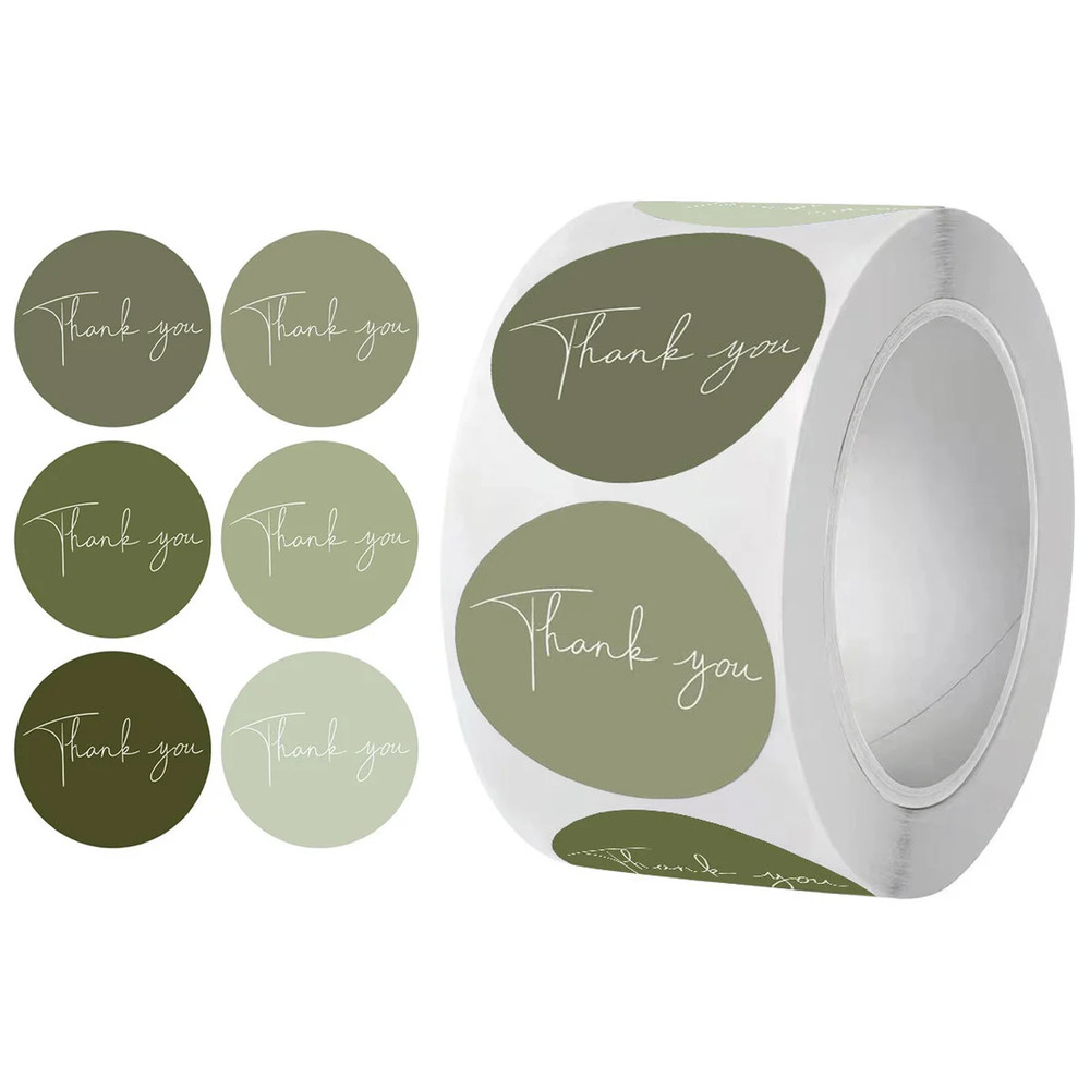 100-500Pcs 1Inch Thank You Simple Word Art Gift Sealing Stickers Design Scrapboo