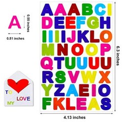 60 Sheets 2880 Pieces Alphabet Letter Stickers Self Adhesive Colorful Sticker