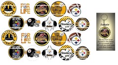Bottle Cap Images (25mm) 1″ ~ Precut ~ Football ~ Steelers