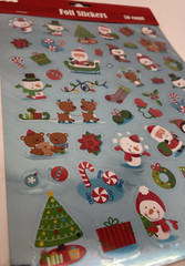 Christmas Holiday House laser stickers Snowman Santa bears shiny 50 count