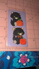 Vintage Gibson Stickers Halloween Sticker Treats Black Cat 1 Sheet In Plastic