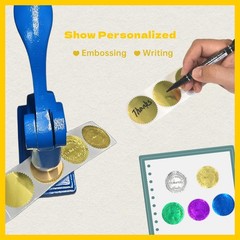 Foil Certificate Stickers (250 Gold + 50 Multicolor), 2 inch Round Embossing …
