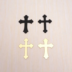 50Pcs/Lot Acrylic Cross Stickers Black Gold Silver Mirror Wedding Birthday Bapti
