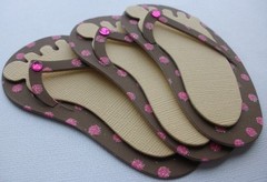 {3} CHOCOLATE DOT GLiTTER Doodlebug FLiP FLOPS Chipboard Die Cut