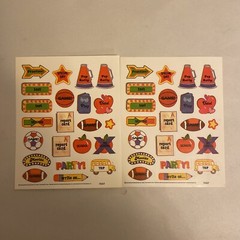 Vintage 80’s Stickers Drawing Board Calendar Perk Ups School Theme & Sports