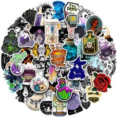 50pcs SPIRITUAL Stickers Pack,Crystal Potion Gothic Halloween Stickers, 197