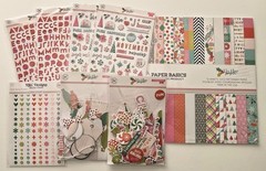 Hip Kit Club Tis the Season Christmas Scrapbook Lot 12×12 paper Chipboard alphas