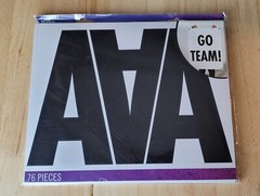 American Crafts 8.5″ BLACK FUTURA REGULAR JUMBO ALPHABET Stickers 76 Pieces