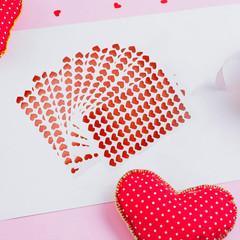 Heart Stickers, Red Heart Sticker, Glitter Small Mini Heart Stickers for Kids, 7