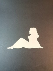 Vintage Stickers MUD FLAP GIRL Glossy Foil Vending Sticker VTG PVI Blue 01