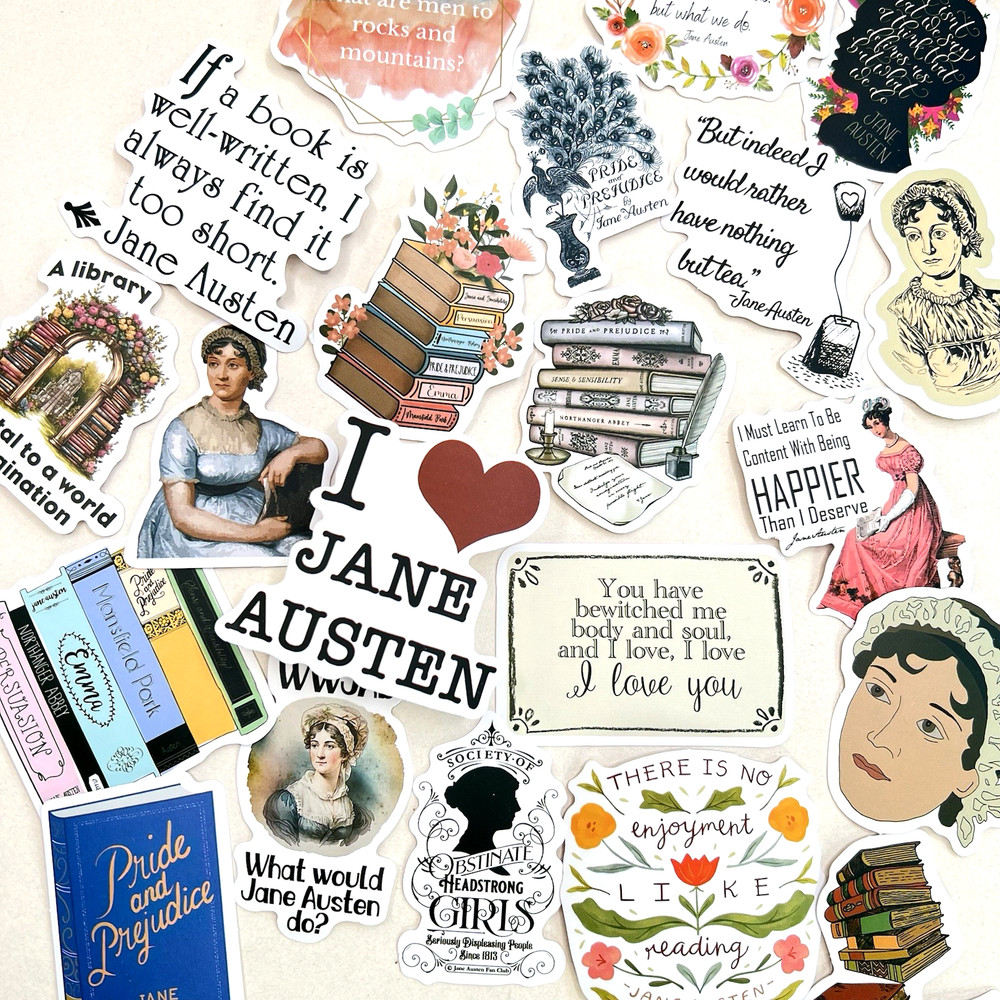 Jane Austen Book Quote Stickers Junk Journal Collage Scrapbooking