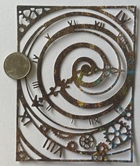 ROMAN NUMERAL ￼GEAR CLOCK Die-Cuts(4pc)Cogs•Steampunk •Background•Time•Rectangle