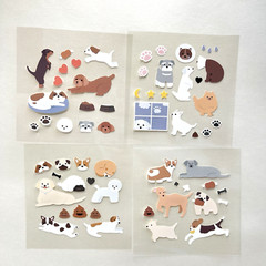 Suatelier Dog Stickers 4 Sheets Collage Junk Journal Scrapbooking Cardmaking
