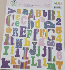 NEW Lot 5 Sets Alphabet Stickers Letters Numbers Multi-Colored Scrapbooking (RR)