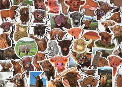 25pcs HIGHLAND Cows stickers, Cows, animals, FREE Shipping*