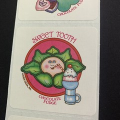 Vtg 80s Stickers Scratch Sniff Toymaker Cabbage Patch Kids Chocolate Fudge