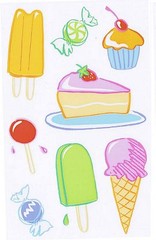 Mrs Grossman’s Sheer COLOR SWEETS Ice Cream PIE Cake Scrapbook Stickers 3 Sheets