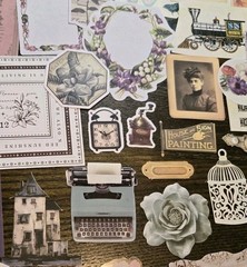 Junk Journal Kit Vintage Style Paper Stickers Tags Tickets Images Ephemera Craft
