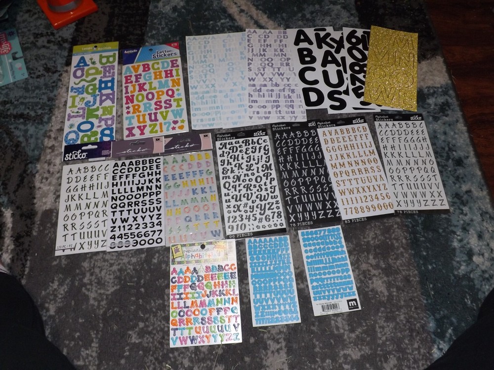 HUGE NEW LOT of Letter & number scrapbooking stickers