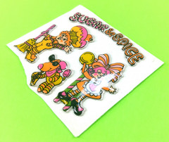 Vintage 80’s Gordy Sugar & Spice Puffy Stickers Partial Sheet Boy Girl Dog