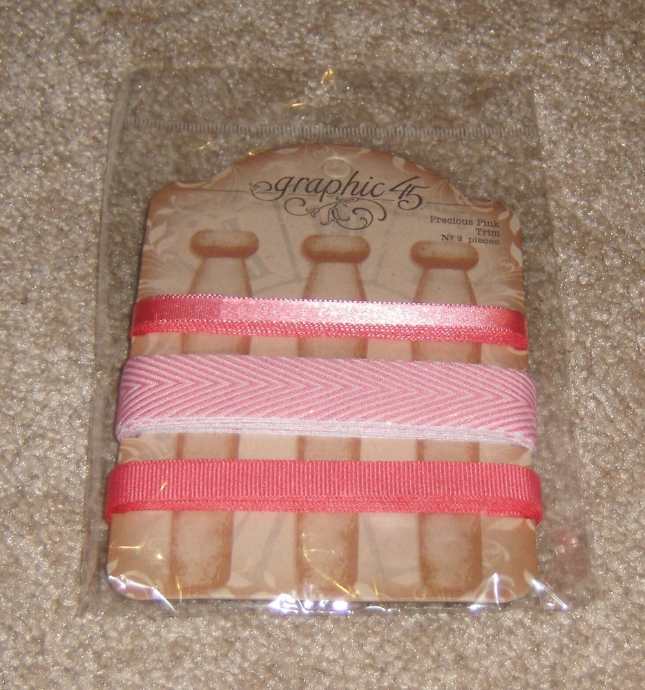 Graphic 45 Staples….May Arts Ribbon/Trim. Nine yards ~ Precious Pink