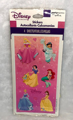 New Sealed Hallmark Party Disney Princess Belle Ariel Aurora Jasmine Stickers