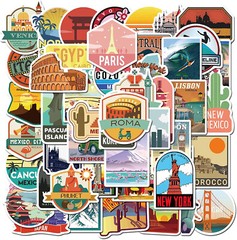 50 Pack Travel World City Landmark USA City Skateboard stickers Waterproof Vinyl