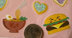 HAPPY FOOD Stickers(22pc) •Cake•Hamburger•Toast•Donut •Taco•Garlic•Fries•Cards•