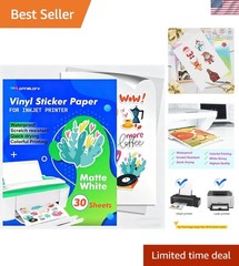 Versatile 30 Sheets Printable Vinyl Sticker Paper – Waterproof & Easy to Use