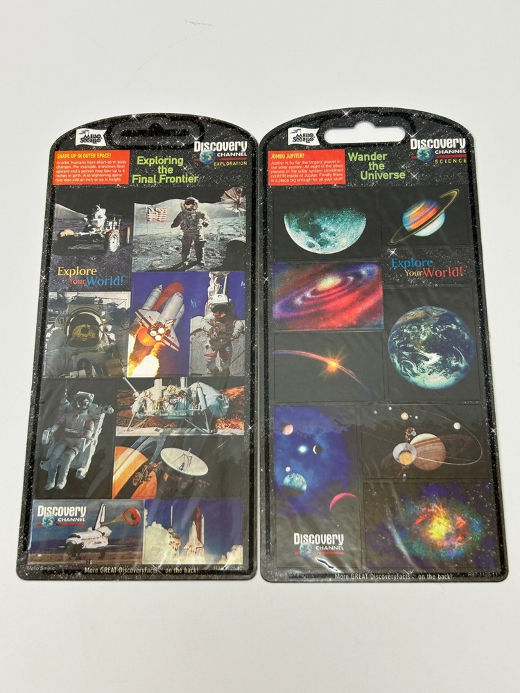 2 Space Exploration Discovery Channel Science Sticker Sheets Galaxies Planet NEW