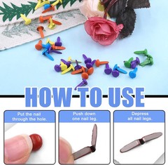 Glarks 1000Pcs 10 Colors Paper Fasteners Brads Metal Mini Brads Assortment Kit 4
