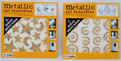 Lot of 2 Articles Metallic Art Transfers Stickers Art and Craft Mixed Theme NIP