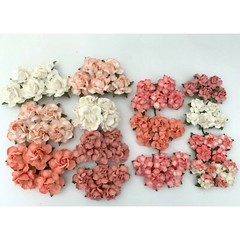 70 Mixed 4 Paper Roses Peony Flower Wedding bouquet DIY Scrapbook TH/4Mix98-B2