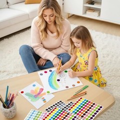 1050 Pcs Dot Stickers 3/4 Inch Colored Dot Stickers 30 Color Circle Coding Label