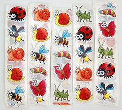 30 Sparkly Cartoon Bug Insect Stickers/Scrapbooking/Crafts/Journals/Diary/1 inch