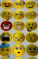 EMOJIS 54 FACES STICKERS✨😊😌😋🥰😭😄😂😝🙁😮😎😍😡🤐🙂✨8” X 5 1/2”✨FOIL✨CUTE✨