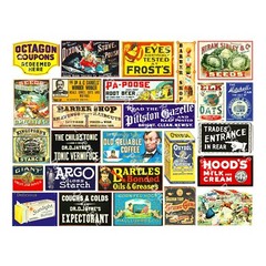 Vintage Advertising Signs, 2 Cut & Peel Sticker Sheets, 49 Reproductions