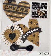 K&COMPANY Gift Crafting GOLD HEART GIFT TAGS – 3 tags