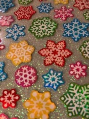 CHRISTMAS PAPER CRAFTS CHRISTMAS FUN SNOWFLAKES EPOXY FOIL STICKERS MIXED COLORS