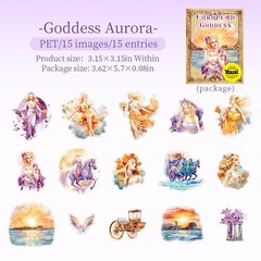 15Pcs European Goddess PET Stickers Journaling Album Card Scrapbooking Craft Art
