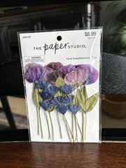 The Paper Studio Floral Embellishments 12 pieces Purple/Blue #2090140
