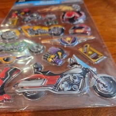 New Puff 3D Motorcycle & Accessories Pop-up Stickers Scrapbooking Project Craft