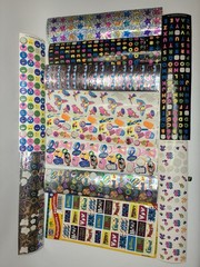 vintage stickers 90s lot Rose Art Metallic Animals Food Rainbows Smiley Faces #s